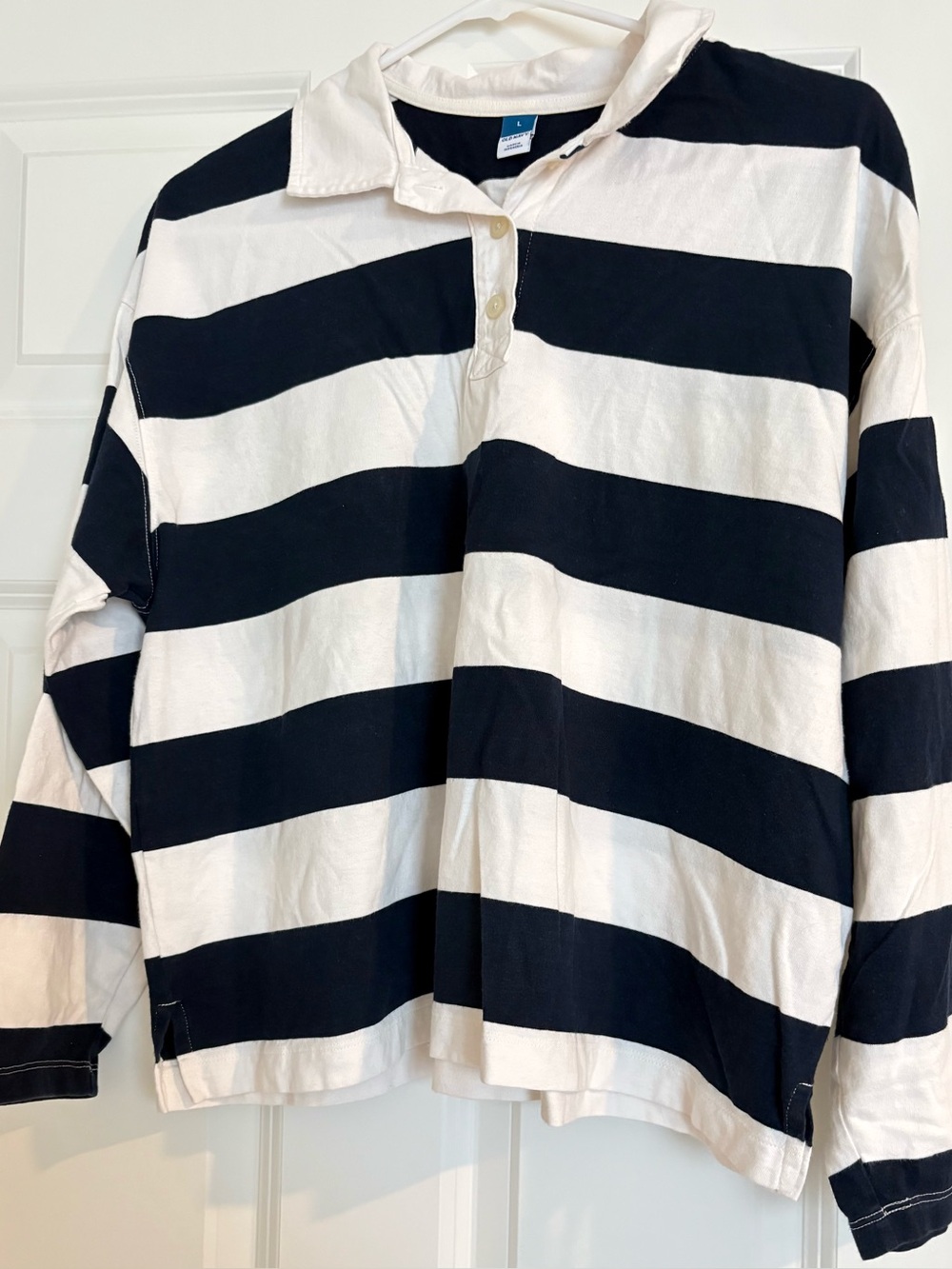 Old Navy Kids Black & White Rugby Polo